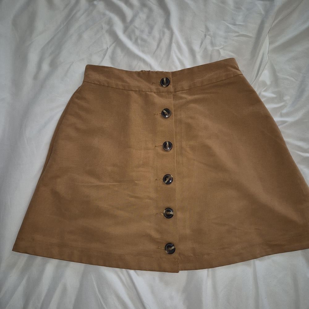 Tan Button-Up Women's Skirt